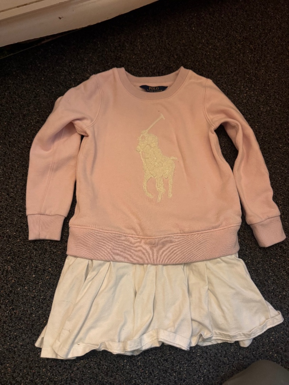 Ralph Lauren Light Pink Polo Pony Sweatshirt dress size 6 girls kids